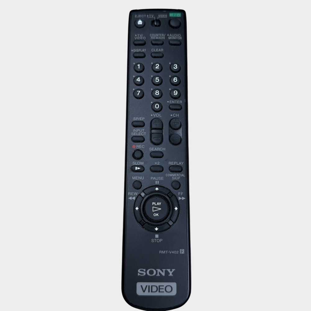 Sony RMT-V402 Video Remote Control for VCR and TV Tested Black OEM